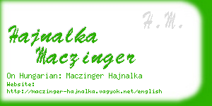 hajnalka maczinger business card